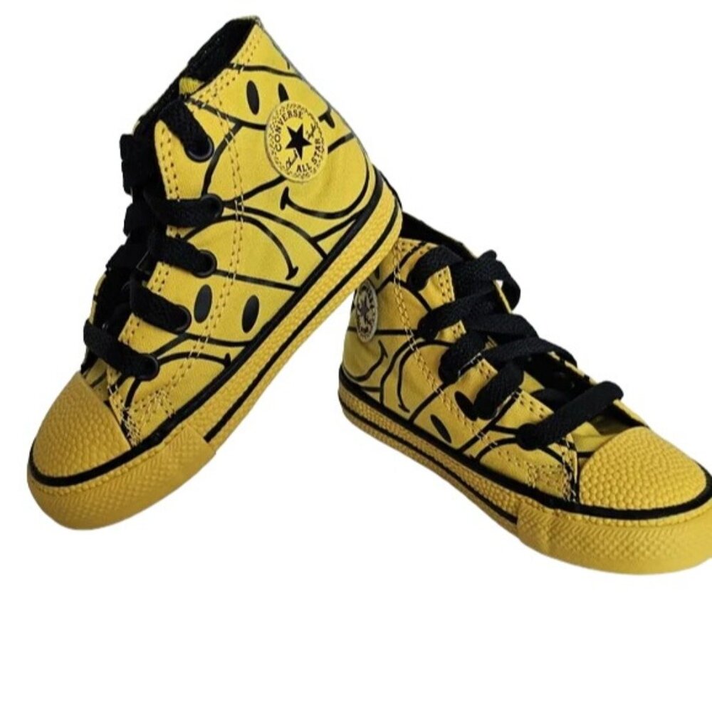 Converse Chinatown Market X Chuck High Top Smiley Sneakers Toddler sizes 3 4 5 - Picture 1 of 5